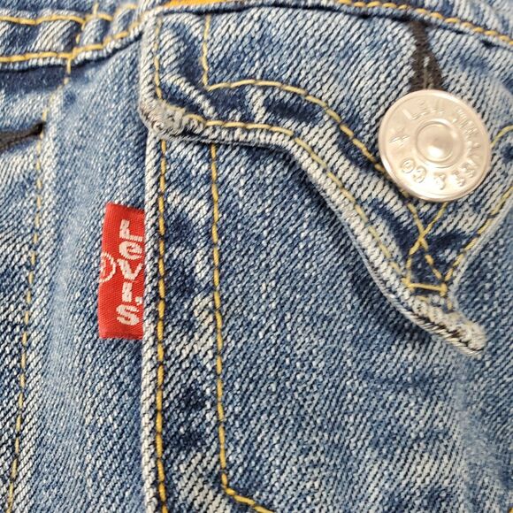 Levis Womens Iconic Classic Blue Jean Denim Jacket Small Button Front Pockets - Picture 6 of 11